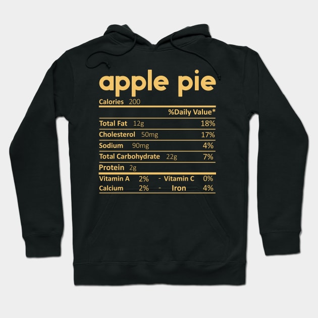 Apple Pie Nutrition Facts Gift Funny Thanksgiving Costume Hoodie by DragonTees